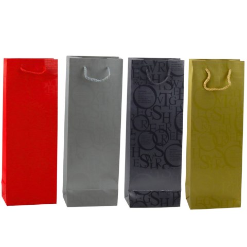 Torba Prezentowa Na Butelkę Wino Wzór Z Napisami 35 x 12 x 9 cm LEAN Torba Prezentowa Na Butelkę Wino Wzór Z Napisami 35 x 12 x 9 cm LEAN
