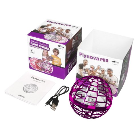 Latająca Wirująca Kula Flynova Sterowana Ręką Różowa LED 10 cm LEAN Toys Latająca Wirująca Kula Flynova Sterowana Ręką Różowa LED 10 cm LEAN Toys