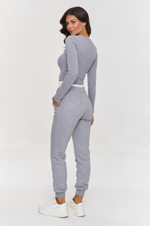 Spodnie Komplet Model A9 Grey Melange - Makadamia Makadamia