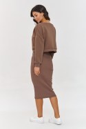 Sukienka Komplet Model A10 Mocca - Makadamia Makadamia
