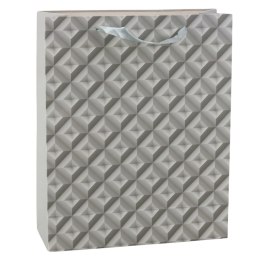 Torba Prezentowa Efekt Geometrii 3D Szara 32 x 26 x 10,5 cm LEAN