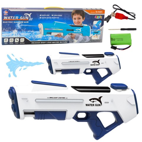 Elektryczny Automatyczny Karabin Pistolet Na Wodę Biały 1000ml 61cm LEAN Toys