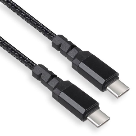 Kabel 2 x USB-C 15W Maclean MCE493 wspierający QC 3.0 przesył danych 3A czarny dł. 1m Maclean