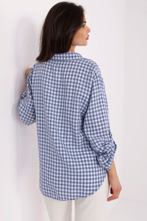 Koszula Damska Model MO-KS-1802.84 White/Blue - Italy Moda Italy Moda Koszula Damska Model MO-KS-1802.84 White/Blue - Italy Moda Italy Moda