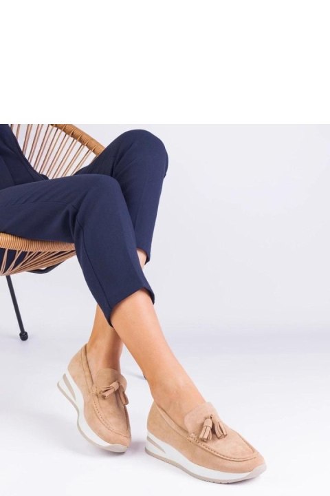 Mokasyny Model Selerina G-55 Beige - PRIMO PRIMO Mokasyny Model Selerina G-55 Beige - PRIMO PRIMO