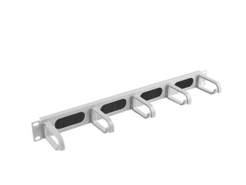 Organizer kabli Lanberg AK-1203-S 19" 1U z 5 uchwytami panel szczotkowany - typ B szary LANBERG