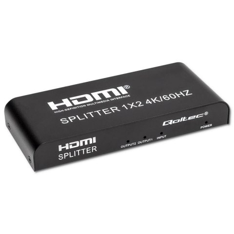 Rozdzielacz aktywny Qoltec Splitter 2 x HDMI 4K x 2K | 6Gb/s | 60Hz Qoltec