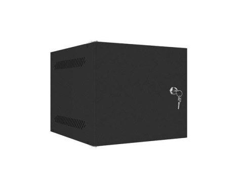 Szafa instalacyjna Rack wisząca 10" 4U 280x310mm czarna Lanberg (flat pack) drzwi metalowe LANBERG