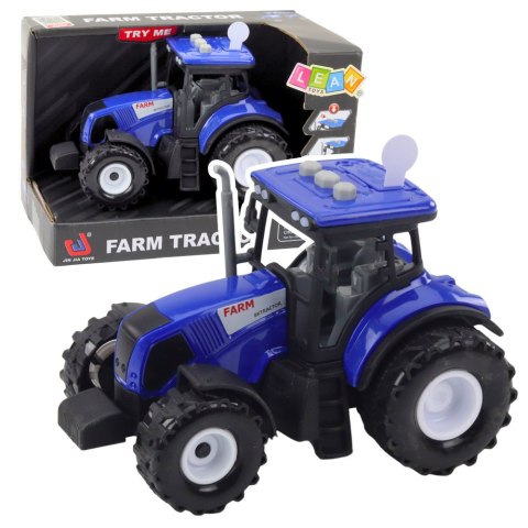 Traktor Farmerski Rolniczy Światła Dźwięki Niebieski 1:36 LEAN Toys