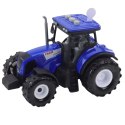 Traktor Farmerski Rolniczy Światła Dźwięki Niebieski 1:36 LEAN Toys