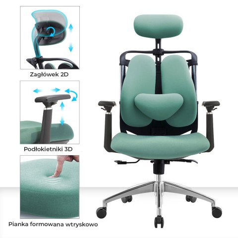 Fotel biurowy ergonomiczny ANGEL Stelio Zielony ANGEL Fotel biurowy ergonomiczny ANGEL Stelio Zielony ANGEL