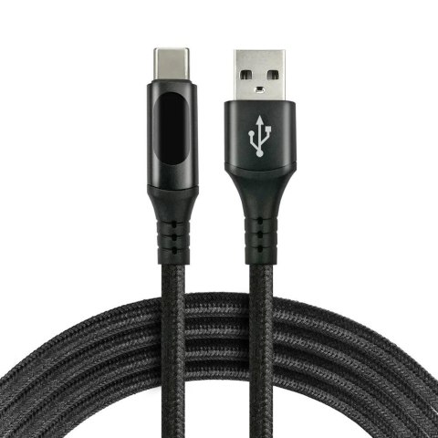 Kabel USB -> USB-C everActive CBB-1CBL 1m 3A wbudowany wyświetlacz czarny Everactive Kabel USB -> USB-C everActive CBB-1CBL 1m 3A wbudowany wyświetlacz czarny Everactive