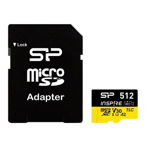 Karta pamięci Silicon Power microSDXC Power Inspire 512GB V30 UHS-I U3 A2 4K DDR200 170/150MB/s TLC + adapter Silicon Power