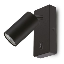 Kinkiet / lampa ścienna Maclean MCE369 B, punktowa, okrągła, GU10, z włącznikiem, 55x100mm, czarna Maclean