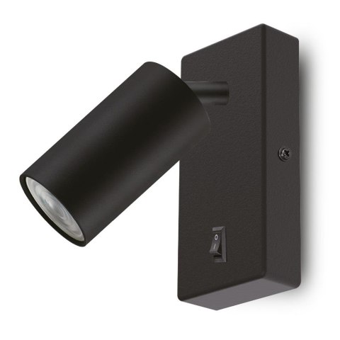 Kinkiet / lampa ścienna Maclean MCE369 B, punktowa, okrągła, GU10, z włącznikiem, 55x100mm, czarna Maclean