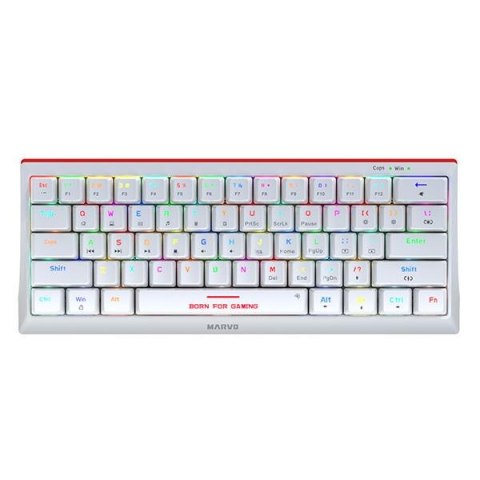 Klawiatura przewodowa Marvo Hecate 61R WH TKL 60% Mechaniczna Gaming RGB Marvo