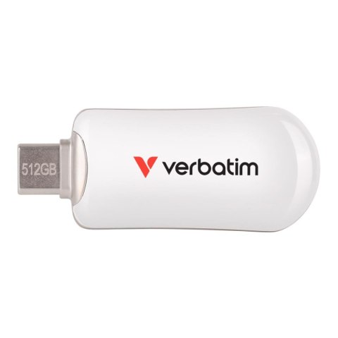 Pendrive Verbatim Plectra 512GB USB-C 3.0 White Verbatim