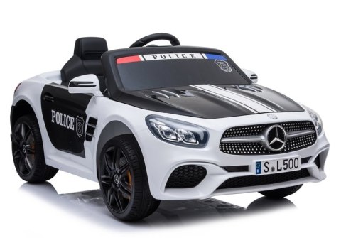 Pojazd na Akumulator Mercedes SL500 Policja Biały LEAN CARS Pojazd na Akumulator Mercedes SL500 Policja Biały LEAN CARS