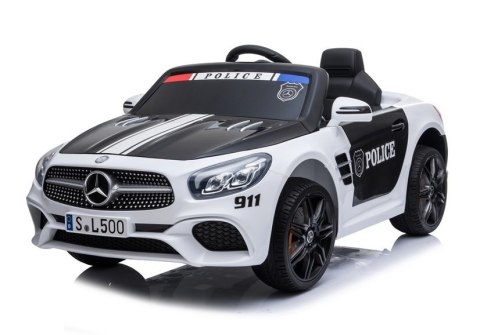 Pojazd na Akumulator Mercedes SL500 Policja Biały LEAN CARS Pojazd na Akumulator Mercedes SL500 Policja Biały LEAN CARS