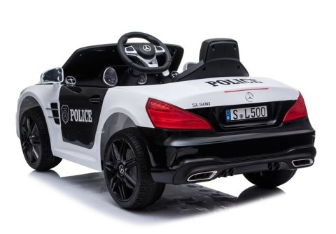 Pojazd na Akumulator Mercedes SL500 Policja Biały LEAN CARS Pojazd na Akumulator Mercedes SL500 Policja Biały LEAN CARS