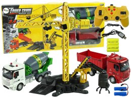 Zdalnie Sterowany Dźwig R/C Zestaw Maszyn Budowy Betoniarka Wywrotka LEAN Toys