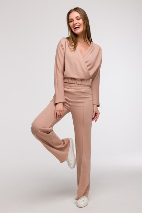 Bluza Damska Model B292 Mocca - BeWear BeWear Bluza Damska Model B292 Mocca - BeWear BeWear