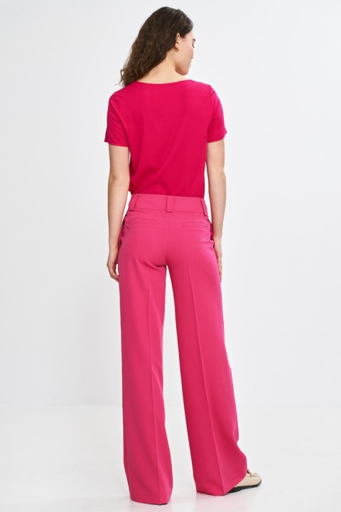 Bluzka basic z krótkim rękawem B193 Fuksja - Nife Nife Bluzka basic z krótkim rękawem B193 Fuksja - Nife Nife