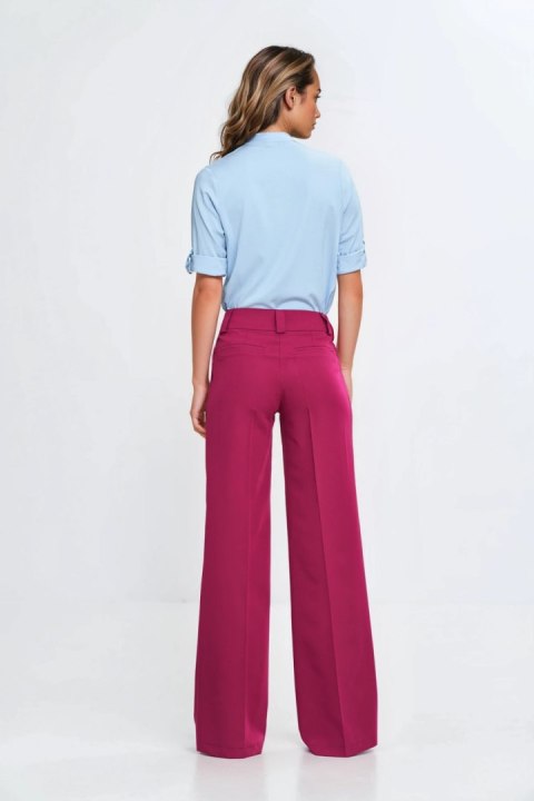 Bluzka z podwijanym rękawem B188 Błękit - Nife Nife Bluzka z podwijanym rękawem B188 Błękit - Nife Nife