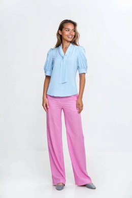 Bluzka z wiązaniem pod szyją B189 Błękit - Nife Nife