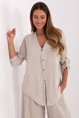 Koszula Damska Model DHJ-KS-25108.60P Beige - Italy Moda Italy Moda