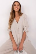 Koszula Damska Model DHJ-KS-25108.60P Beige - Italy Moda Italy Moda