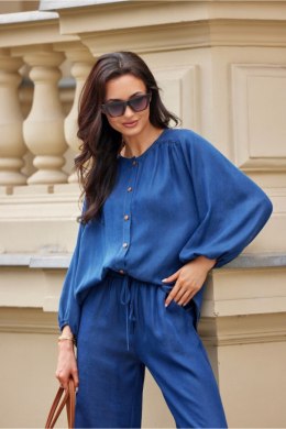 Koszula Damska Model Zaya BLU0212 J06 Navy - Roco Fashion Roco Fashion