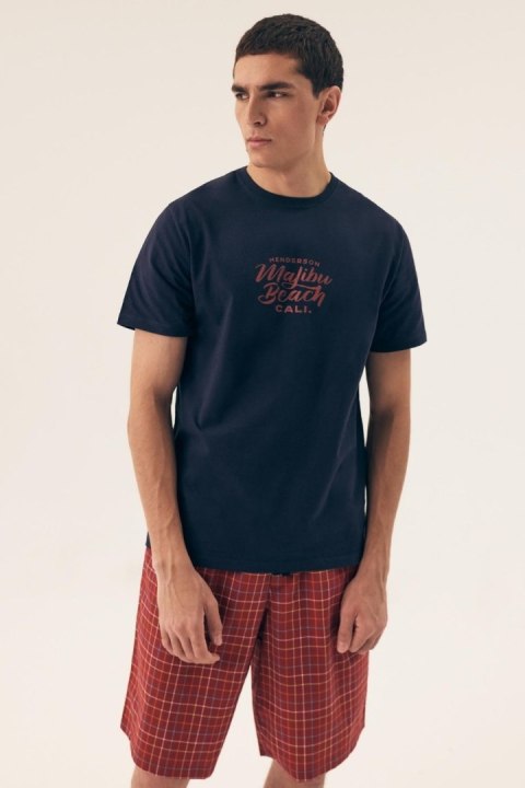 Piżama Męska Model Dash 42622-59X Navy/Red - Henderson Henderson