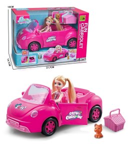 Autko Cabrio Różowe z Lalką LoveStory