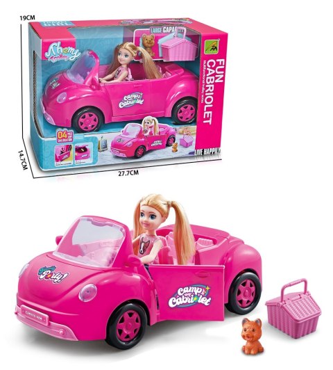 Autko Cabrio Różowe z Lalką LoveStory Autko Cabrio Różowe z Lalką LoveStory