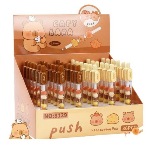 Długopis Z Figurkami Kapibara Brązowy Beżowy Czarny Wkład LEAN TOYS Długopis Z Figurkami Kapibara Brązowy Beżowy Czarny Wkład LEAN TOYS
