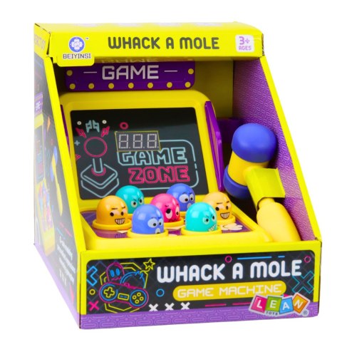 Gra Zręcznościowa Whack A Mole Automat Z Młotkiem Światła Dźwięki LEAN Toys Gra Zręcznościowa Whack A Mole Automat Z Młotkiem Światła Dźwięki LEAN Toys