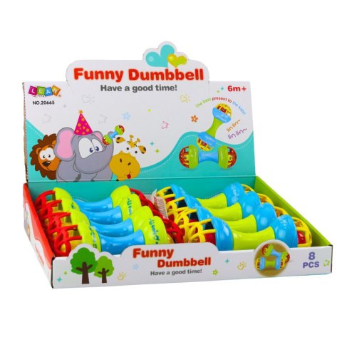 Grzechotka Gryzak Dla Niemowląt Hantelek Kolorowy LEAN Toys Grzechotka Gryzak Dla Niemowląt Hantelek Kolorowy LEAN Toys