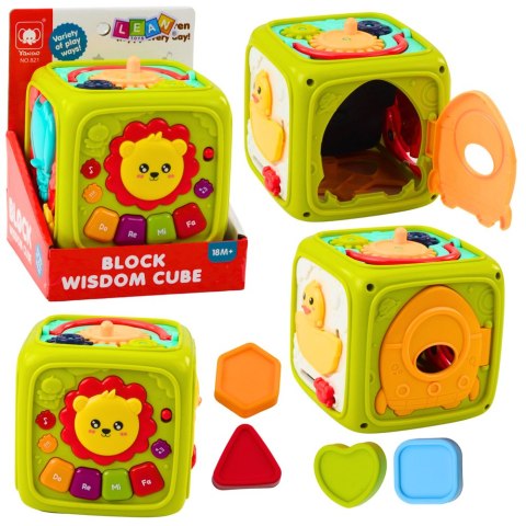 Kostka Edukacyjna Interaktywna Dla Malucha Lew Zielona LEAN Toys Kostka Edukacyjna Interaktywna Dla Malucha Lew Zielona LEAN Toys
