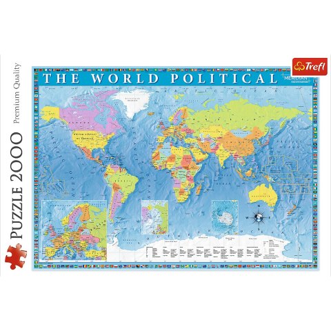 Puzzle - 2000 - Polityczna mapa świata - Trefl 27099 Trefl Puzzle Puzzle - 2000 - Polityczna mapa świata - Trefl 27099 Trefl Puzzle