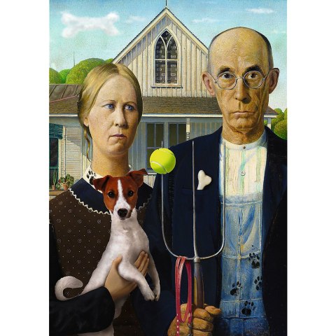 Puzzle - 500 - American Gothic: Psia Edycja - Trefl 37526 Trefl Puzzle