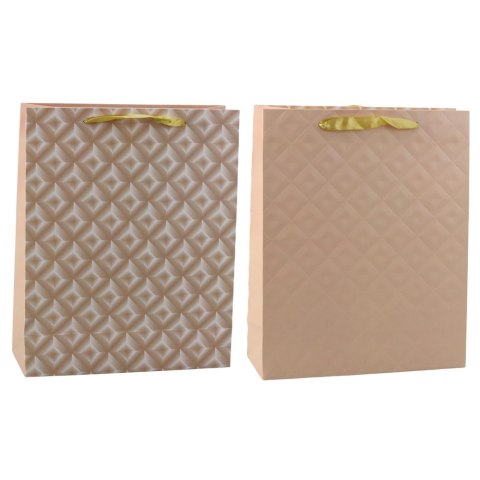 Torba Prezentowa Z Tłoczeniem Jasno Beżowa 32 x 26 x 10cm LEAN Torba Prezentowa Z Tłoczeniem Jasno Beżowa 32 x 26 x 10cm LEAN