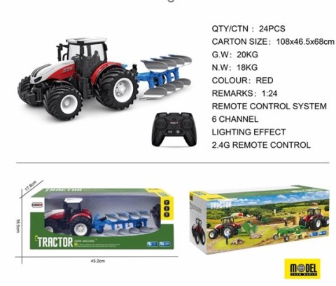 Traktor czerwony z pługiem do orania BestToys Traktor czerwony z pługiem do orania BestToys