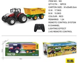 Traktor czerwony z przyczepą BestToys