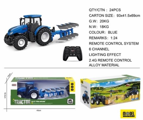 Traktor niebieski z pługiem do orania BestToys Traktor niebieski z pługiem do orania BestToys