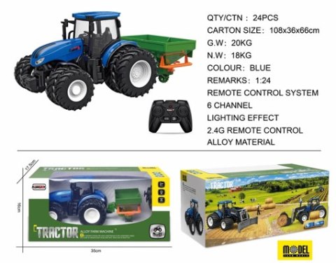 Traktor niebieski z siewnikiem BestToys