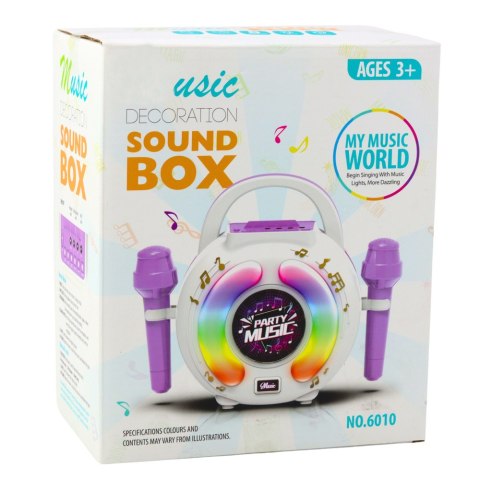 Zestaw Karaoke Dwa Mikrofony Głośnik Bluetooth MP3 Nagrywanie LED LEAN Toys