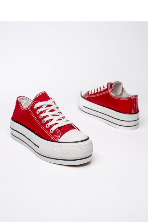 Damskie Trampki VELTRO RED ? Klasyczne Buty na Platformie - Inello Inello Damskie Trampki VELTRO RED ? Klasyczne Buty na Platformie - Inello Inello