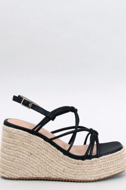 Sandałki espadryle na koturnie PASCAI BLACK - Inello Inello