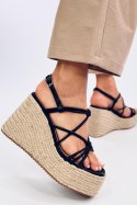 Sandałki espadryle na koturnie PASCAI BLACK - Inello Inello